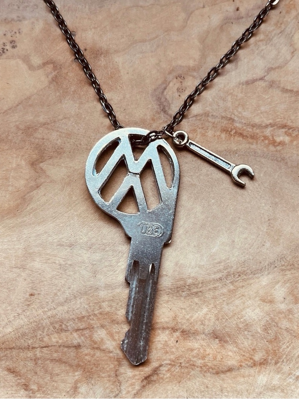 Vintage Volkswagen Key necklace VW with mini wrench charm